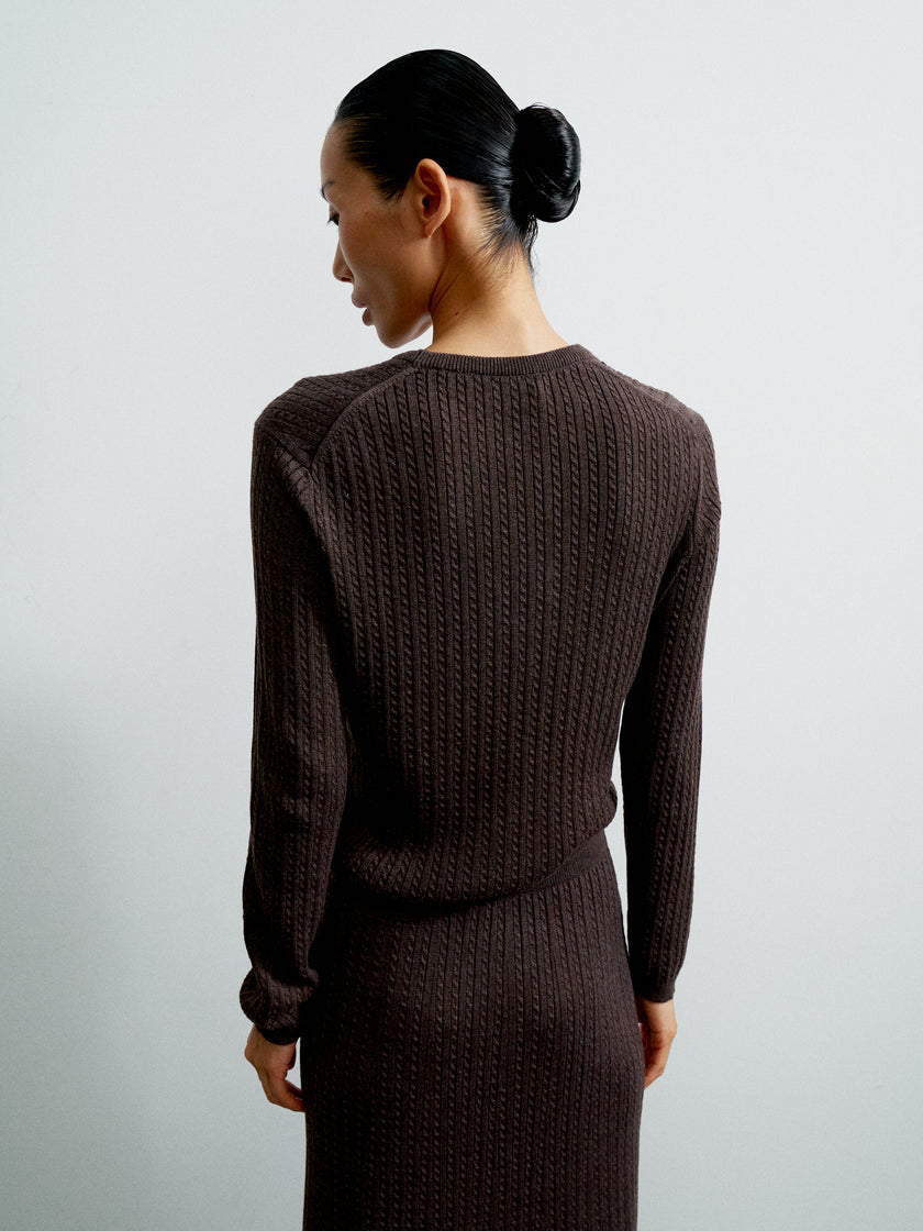 SHANTY long sleev jumper, chocolate