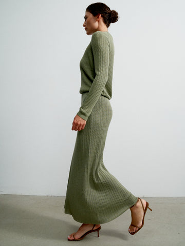 SHANTY long sleeve textured jumper, khaki