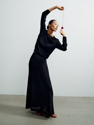 SHANTY long sleeve textured jumper, black