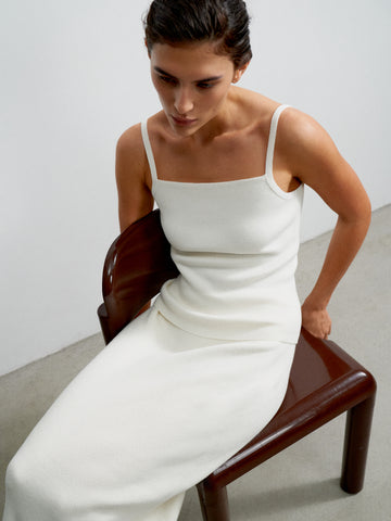 VALERA thin strap top, milk