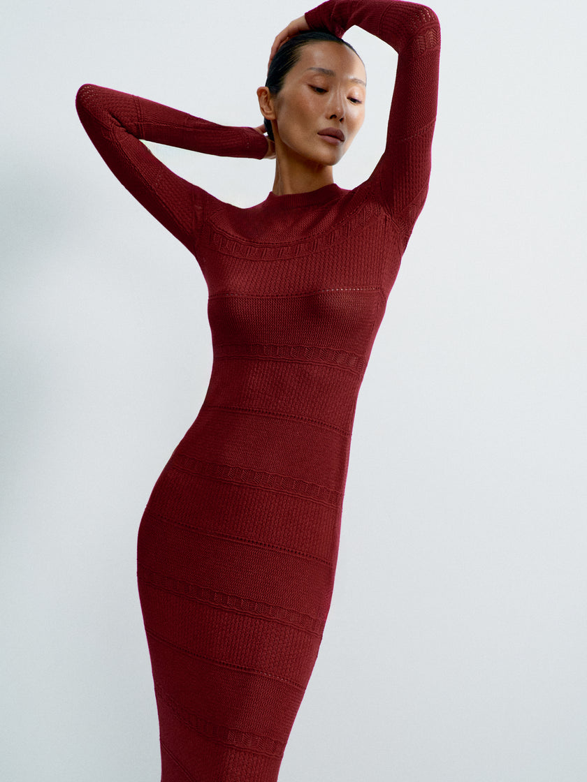 ZELMA dress, burgundy
