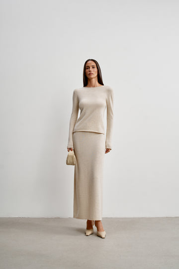 ISABEL cashmere wool jumper, beige