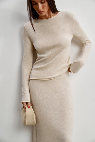 ISABEL cashmere wool jumper, beige