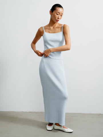VALERA thin strap top, light blue
