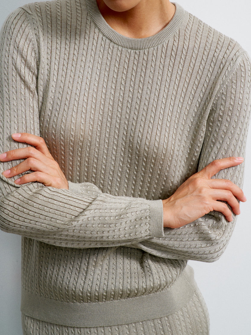 SHANTY long sleev jumper, gray-beige