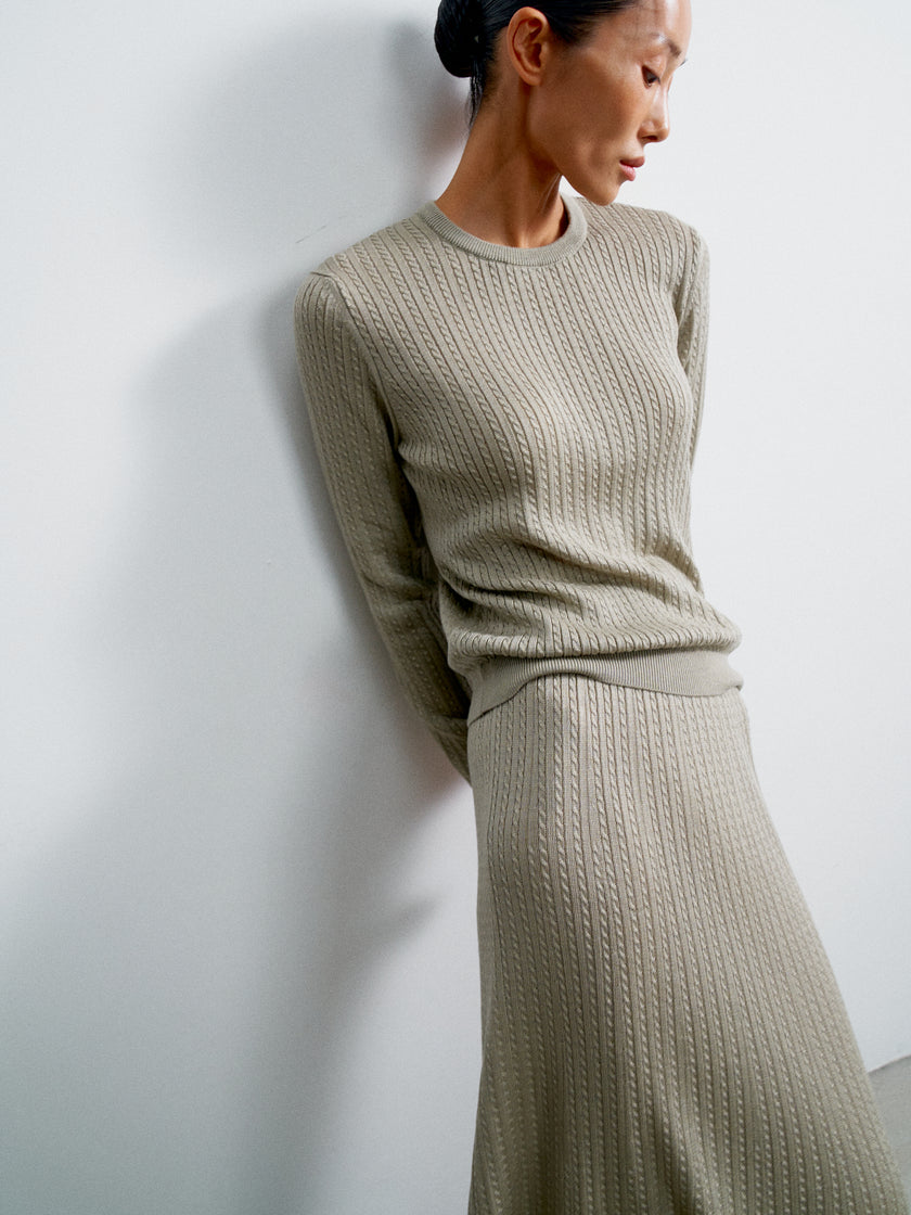 SHANTY long sleev jumper, gray-beige