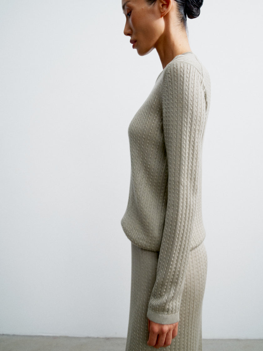 SHANTY long sleev jumper, gray-beige