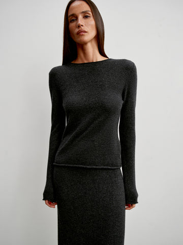 ISABEL cashmere wool jumper, anthracite