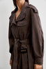 TEONA long trench coat, chocolate