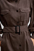 TEONA long trench coat, chocolate