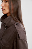 TEONA long trench coat, chocolate