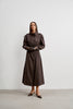 TEONA long trench coat, chocolate