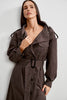 TEONA long trench coat, chocolate