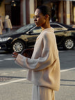 AMANDA shawl-collar cardigan, powder pink