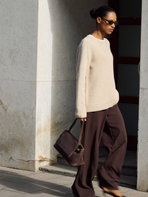 AMANDA basic sweater, beige