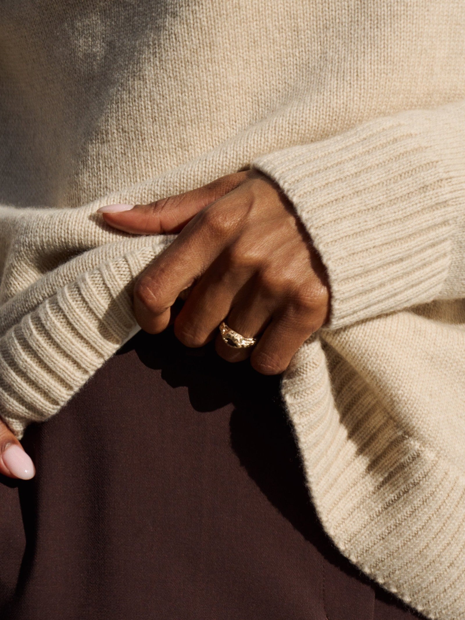AMANDA basic sweater, beige