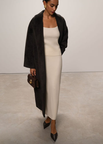 TOSCANA premium wool coat, chocolate