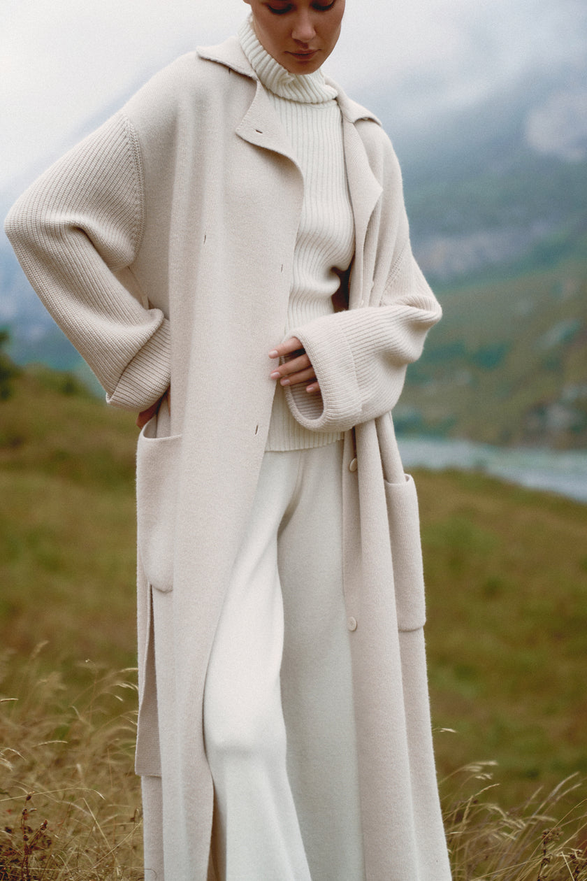 SAHAR cardigan coat, pearl