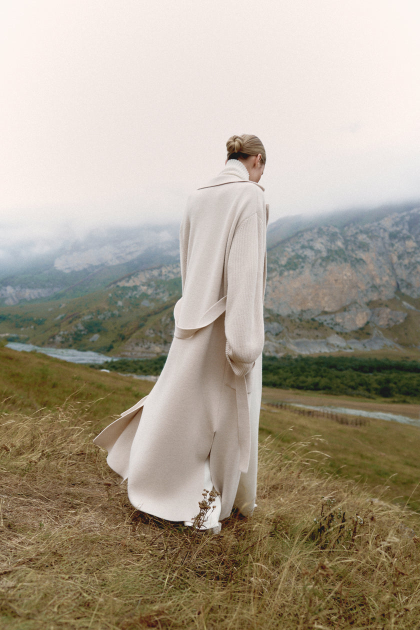 SAHAR cardigan coat, pearl