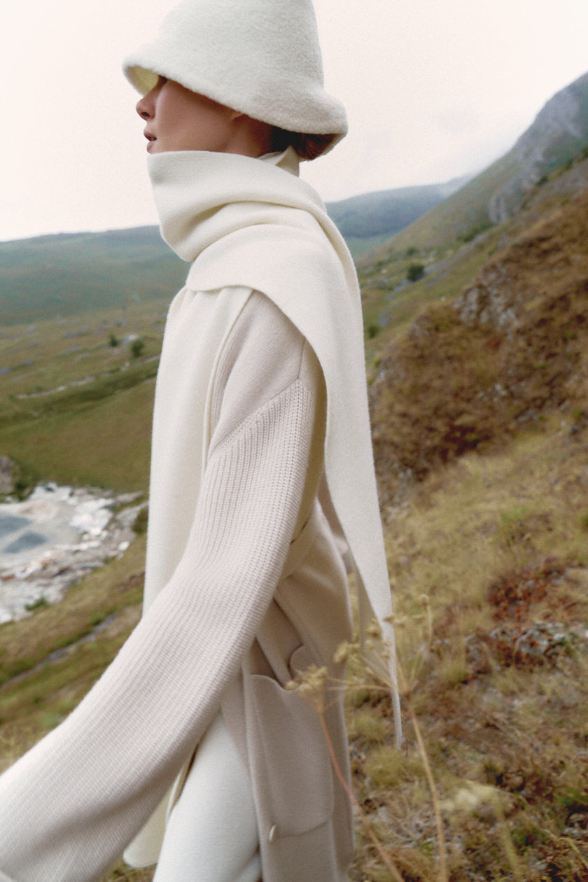 SAHAR cardigan coat, pearl