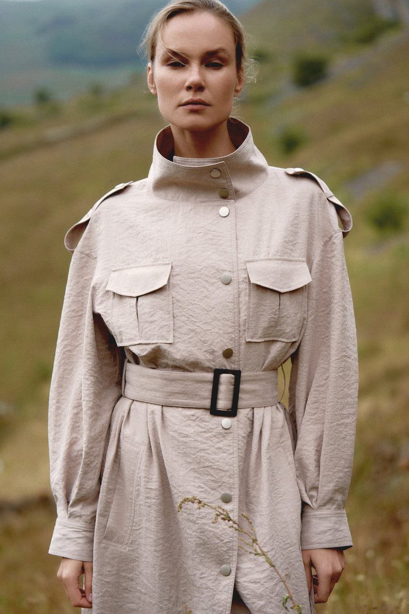 TEONA long trench coat, beige