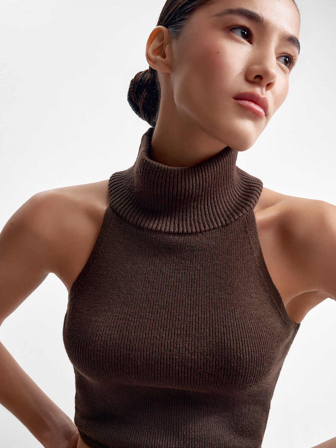 AMUSE crop top, chocolate