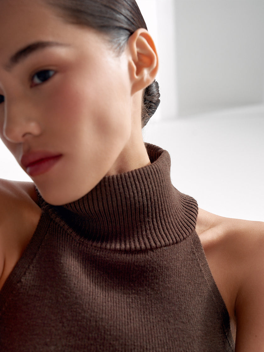 AMUSE crop top, chocolate