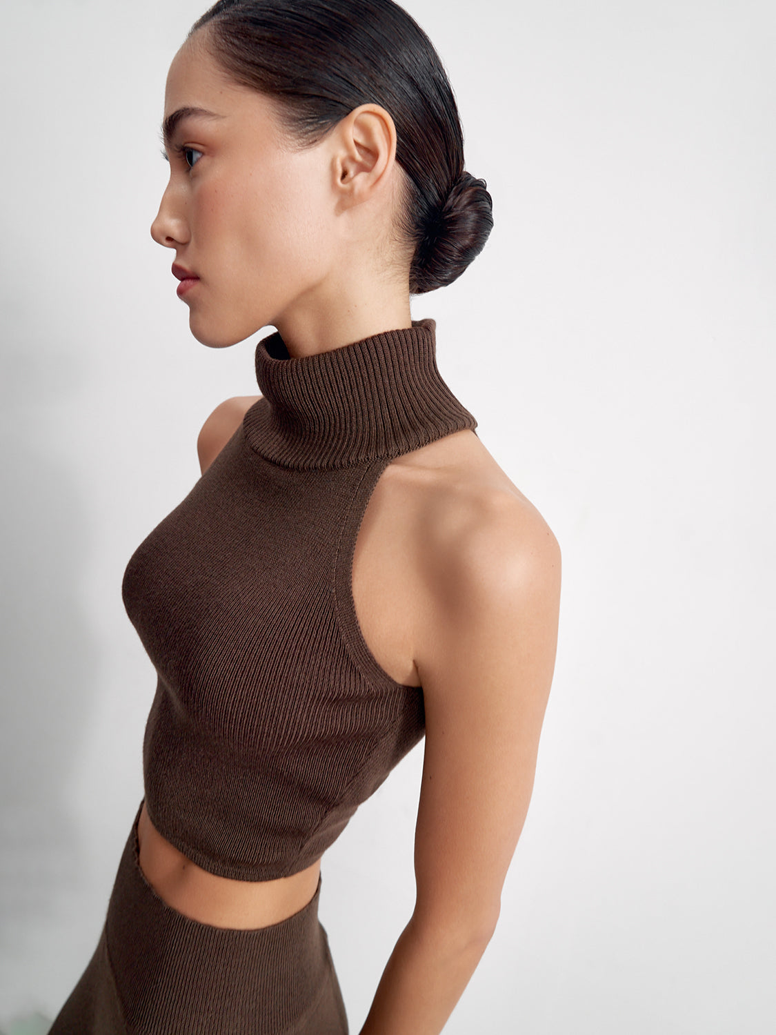 AMUSE crop top, chocolate