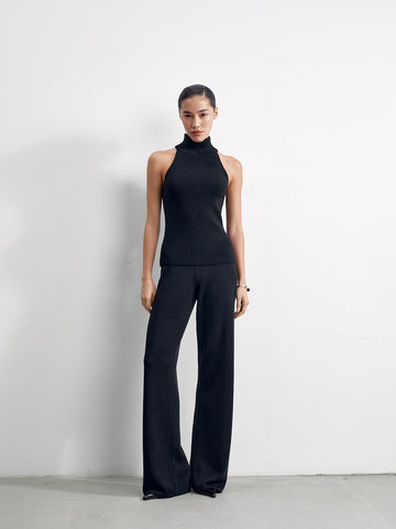 Andrea relaxed fit pants with elastic waist, black