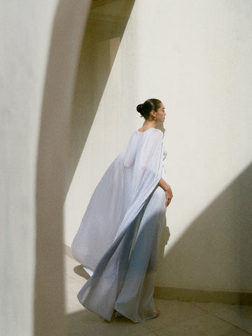 CAROLINE lurex cape, blue