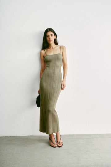 BALI thin-strap dress, khaki