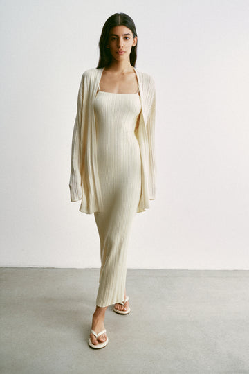 BALI thin-strap dress, milk