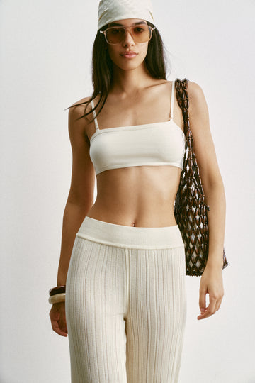 BALI bandeau top with removable straps, milk