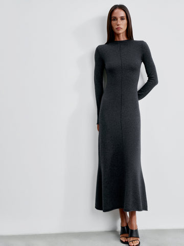 RUBY cashmere-blend dress, anthracite