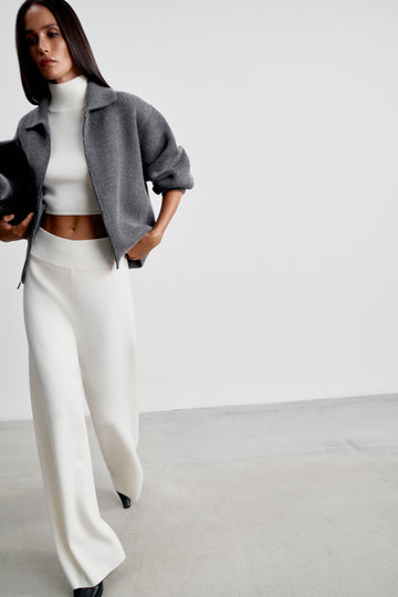 DEEMA merino cashmere bomber, graphite
