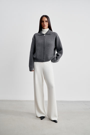 DEEMA merino cashmere bomber, graphite