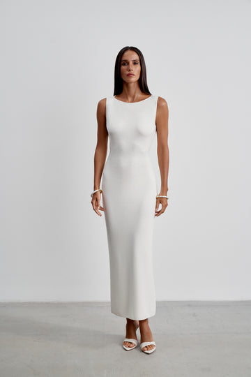 LOTTA open-back dress, ivory