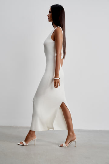 LOTTA open-back dress, ivory