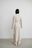 SAHAR oversized merino wool knit coat, pearl