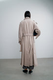 TEONA long safari-style cupro trench, beige