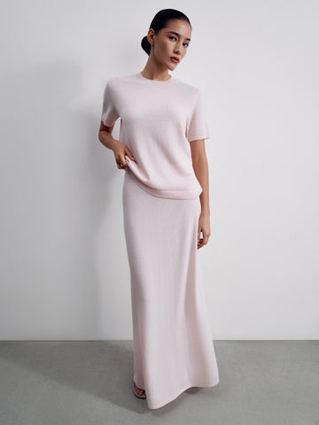 ALINA cashmere skirt, pink