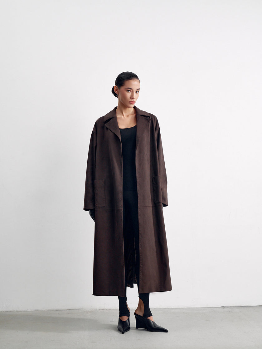 OLSEN trench coat, chocolate