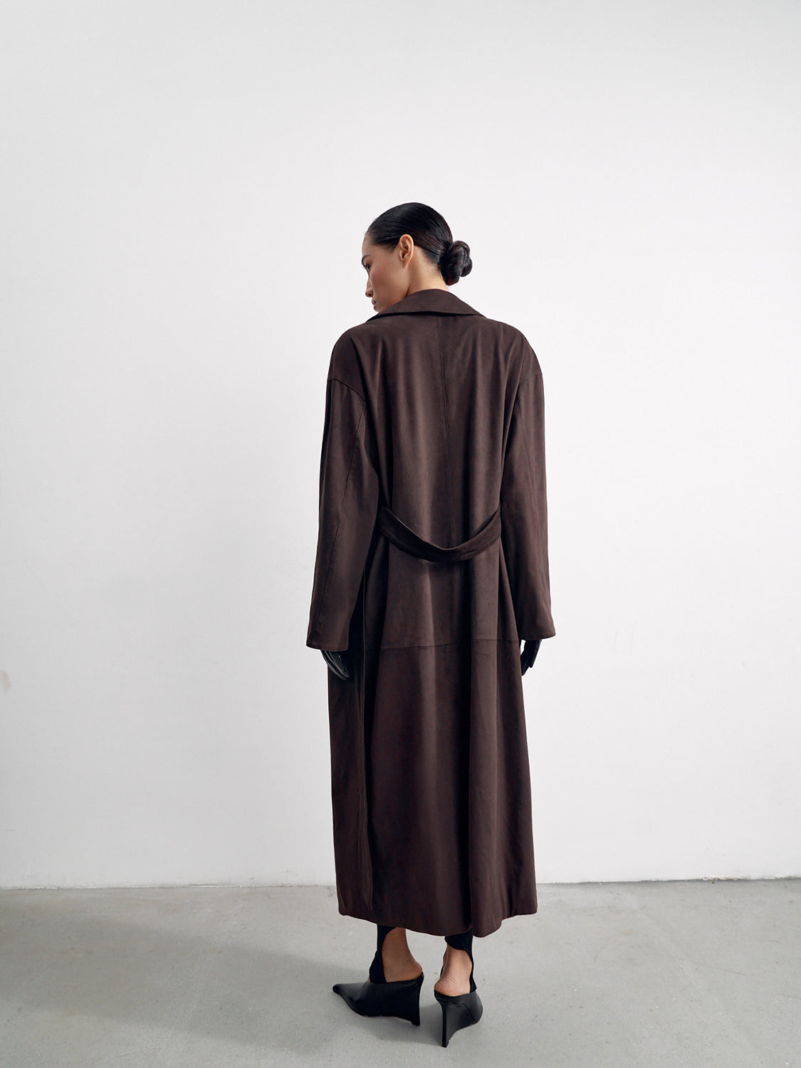 OLSEN trench coat, chocolate