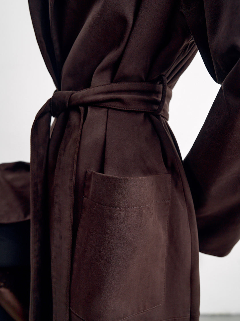 OLSEN trench coat, chocolate