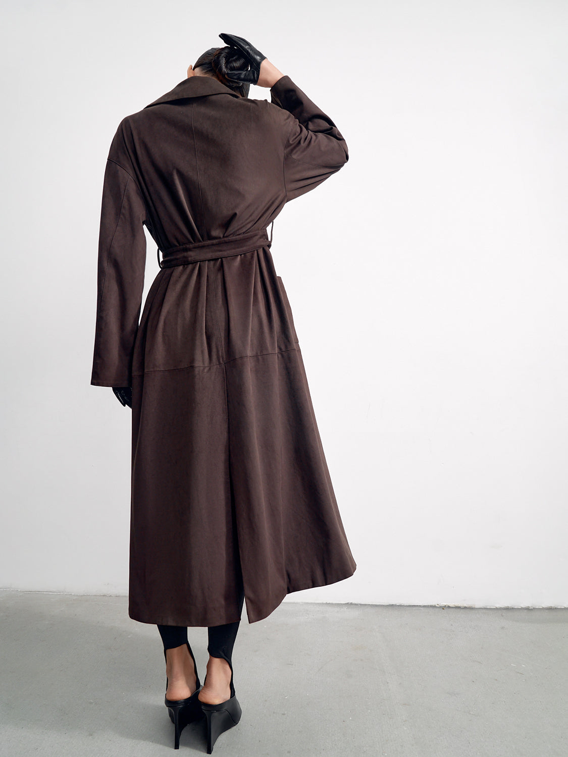 OLSEN trench coat, chocolate