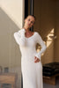 NORA long sleeve dress, ivory