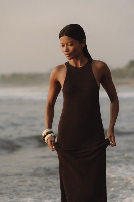KHAYAL dress, dark chocolate