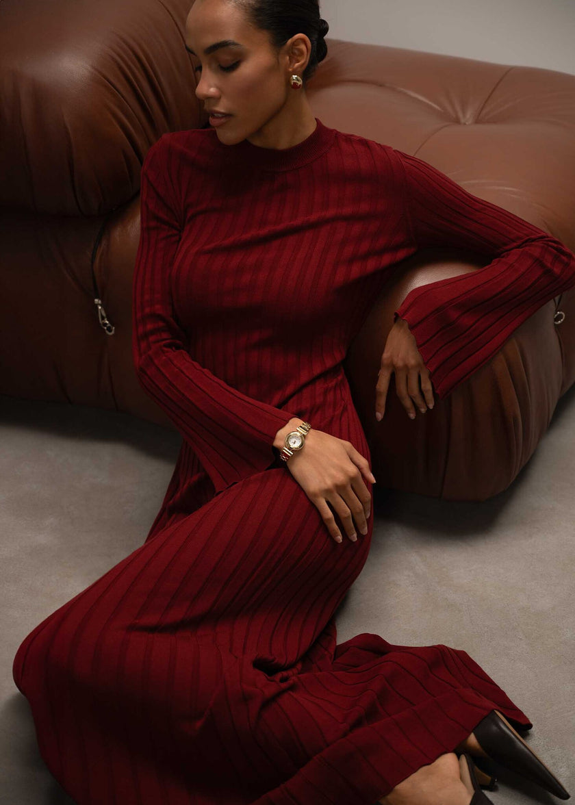 ZEENA dress, burgundy