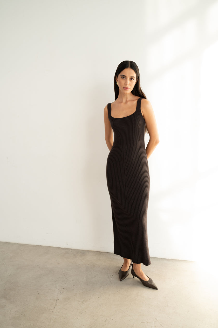 SORAYA dress, dark chocolate