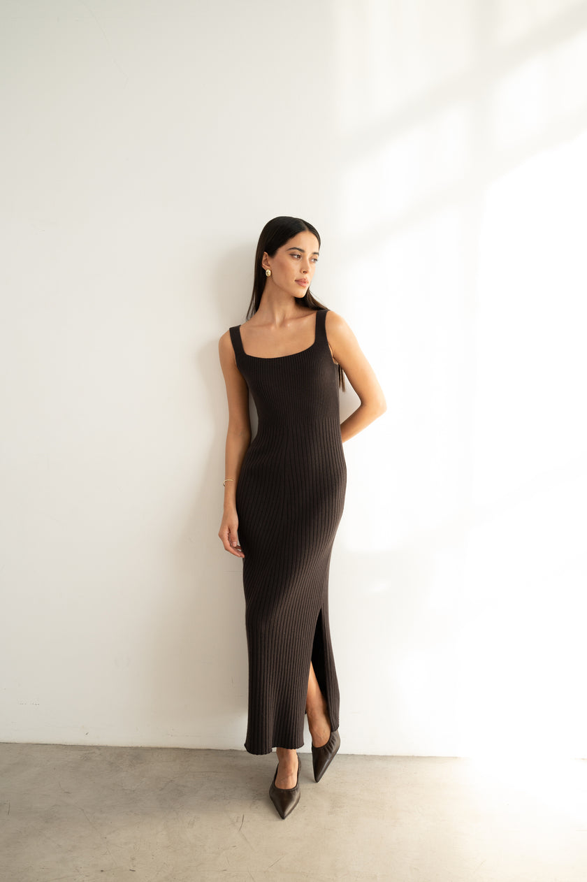 SORAYA dress, dark chocolate